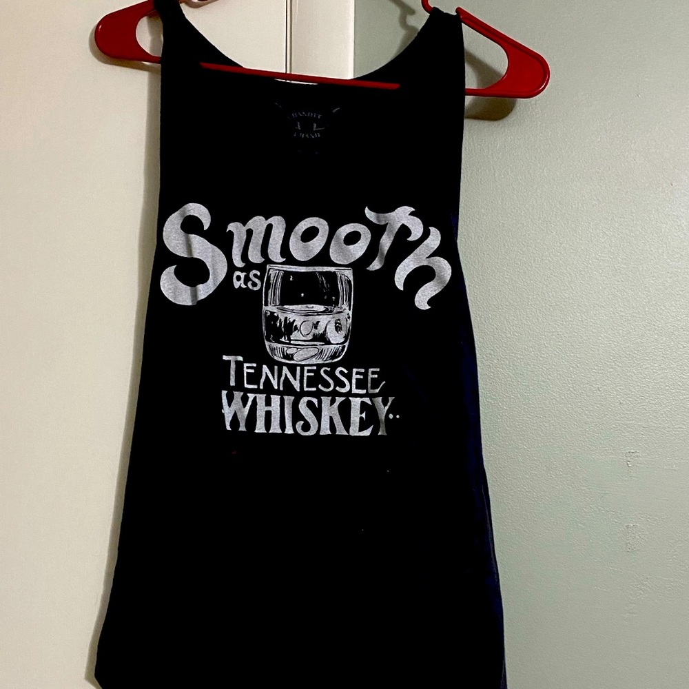 Black tanktop. Smooth as Tennessee whiskey.